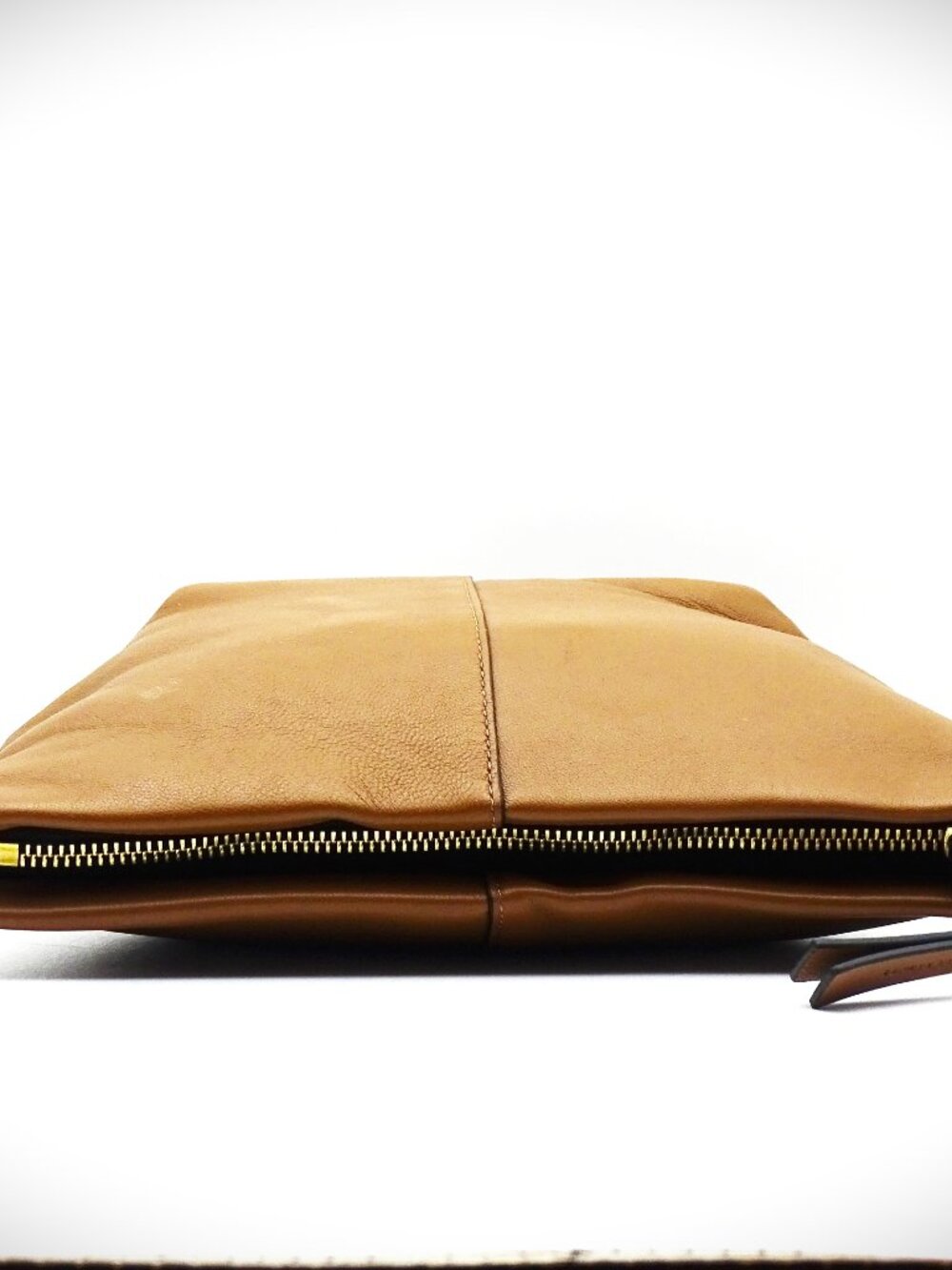 ALLSAINTS Hex Genuine Sepia Brown Color Soft Leather Pouch.\ - Picture 6 of 9